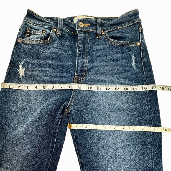 KanCan Ankle Skinny Jeans 9/26 High Rise Distress Blue Dark Wash Phoenix KC8567D - Picture 10 of 14